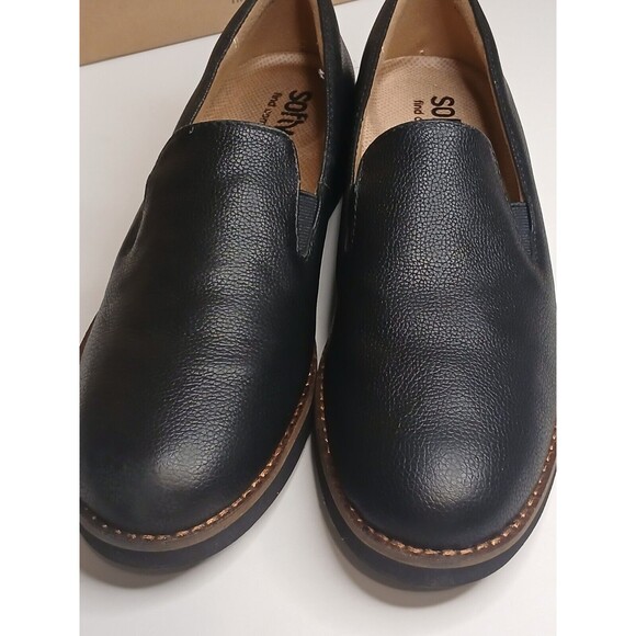 Soft Walk Sz 7 N Whistle Black Tumbled Leather Comfort Arch Support Loafer NEW - Picture 4 of 15
